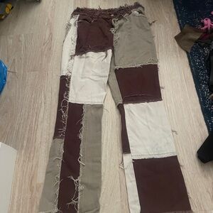 Jaded London Patchwork Women Jeans - Brown and Cream